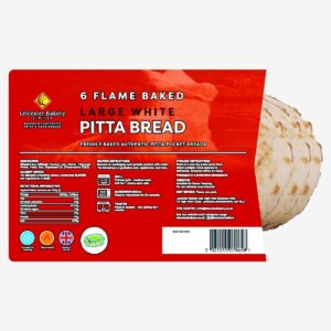 Leicester Bakery  6 x Large White Pitta Bread x 6