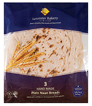 Leicester Bakery  3 x Plain Naan